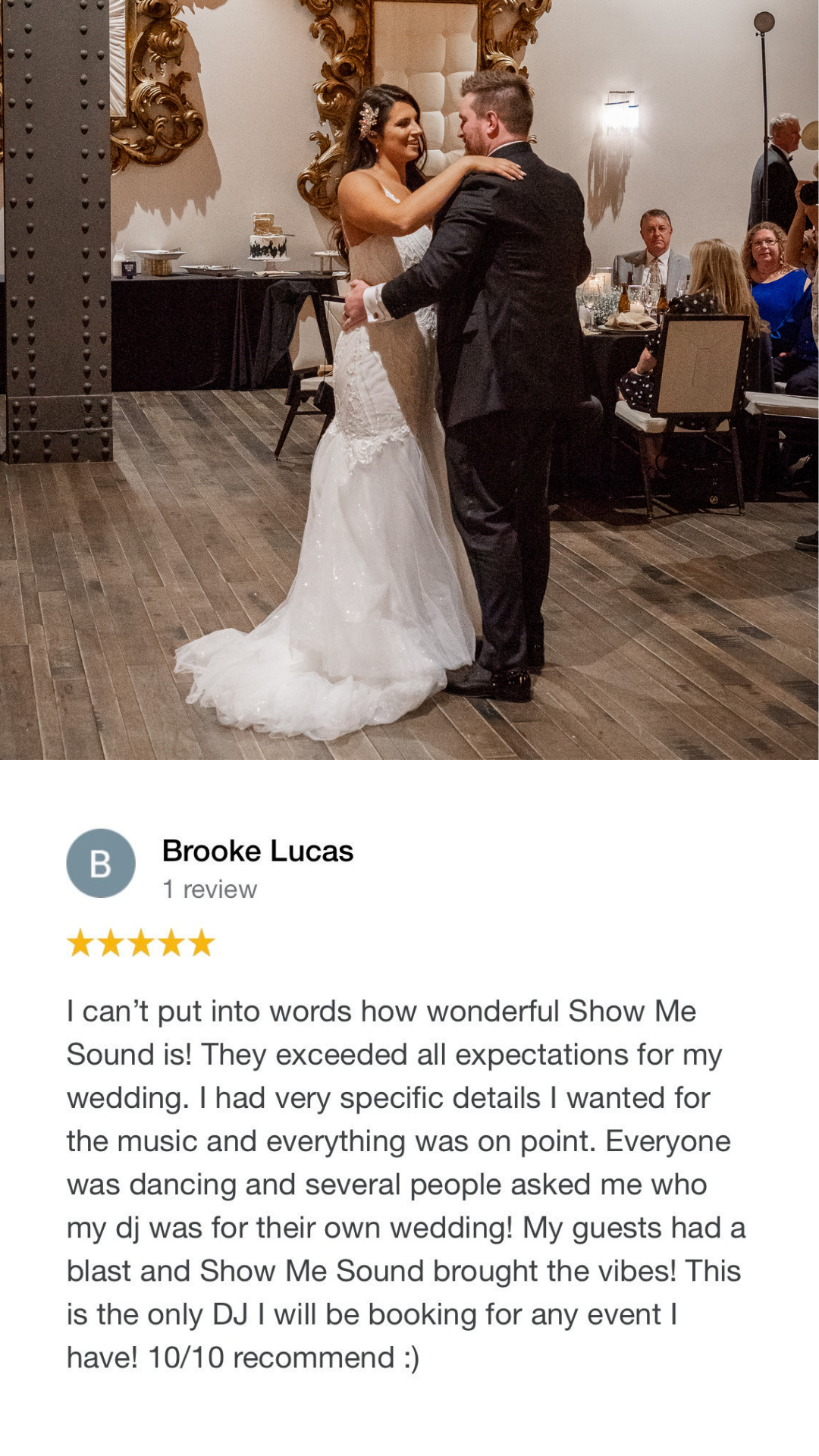 Five Star Review Romantic First Dance at Wedding in St. Louis